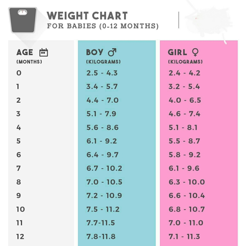 Ideal Weight And Height Chart For Infants Month By Month, 51% OFF